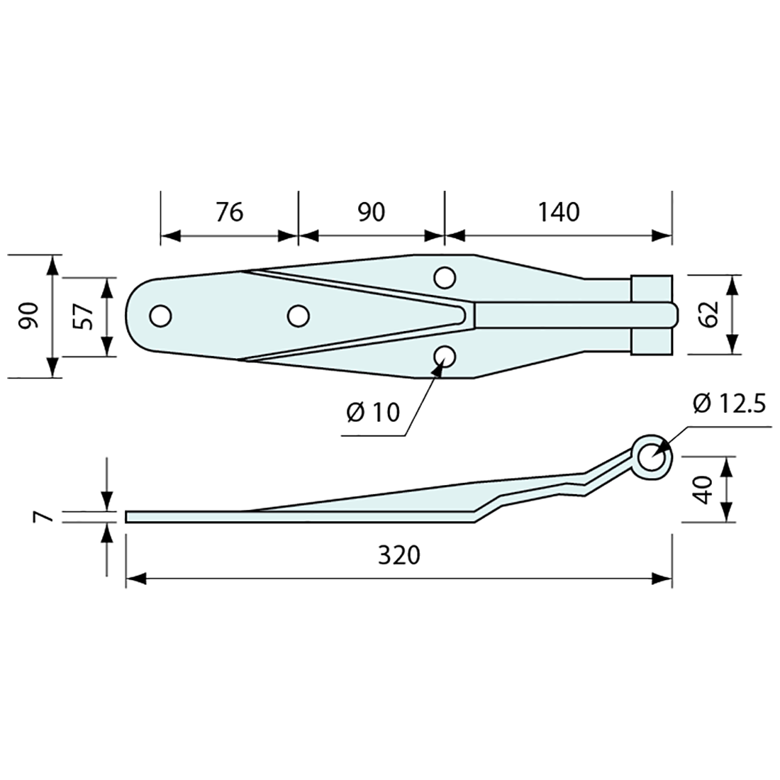 Container Door Hinge Flap MS 305mm