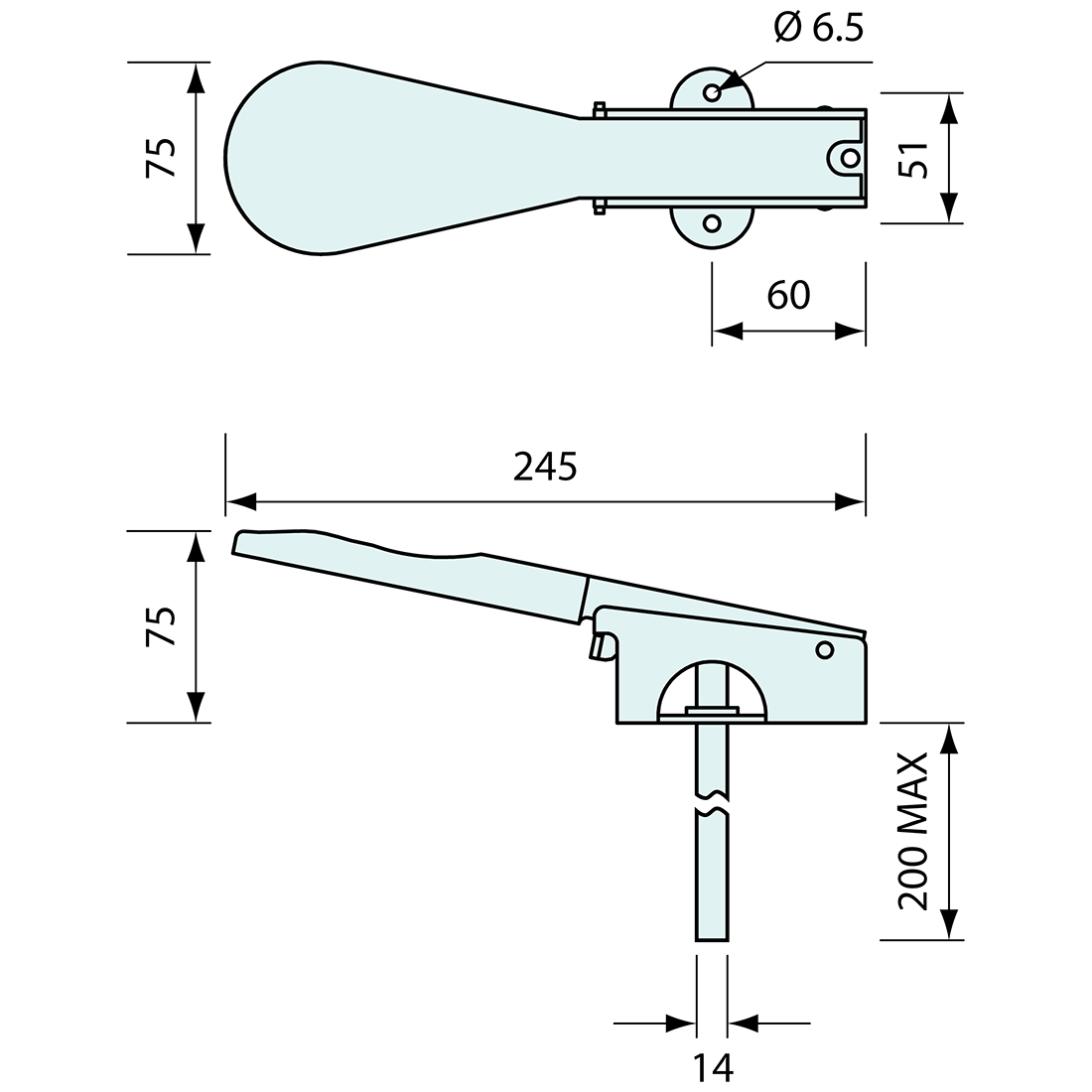 Cooler Latch Heavy Duty Inside Release Chrome