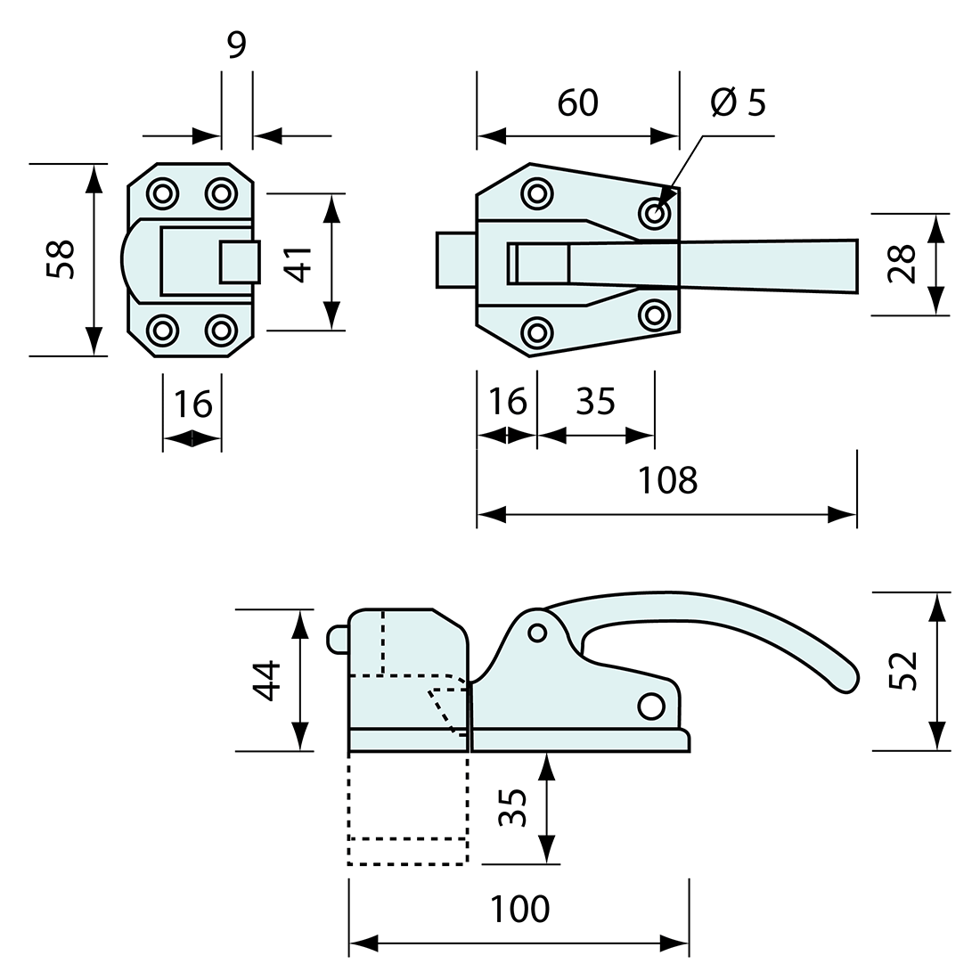 Cooler Latch Stainless Steel 108mm - Refridge