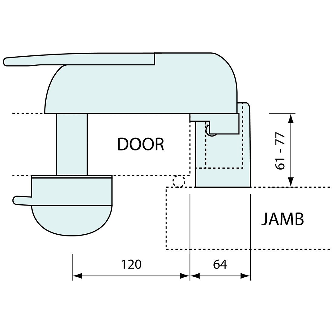 Offset Refrigeration Strike 61-77mm
