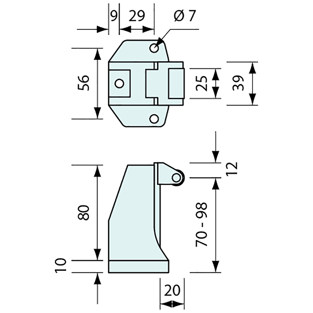 Cooler Latch Offset Strike Chrome