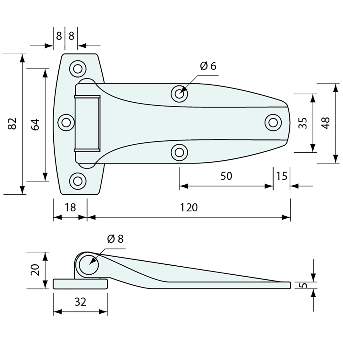 Full Leaf Hinge Chrome 115mm