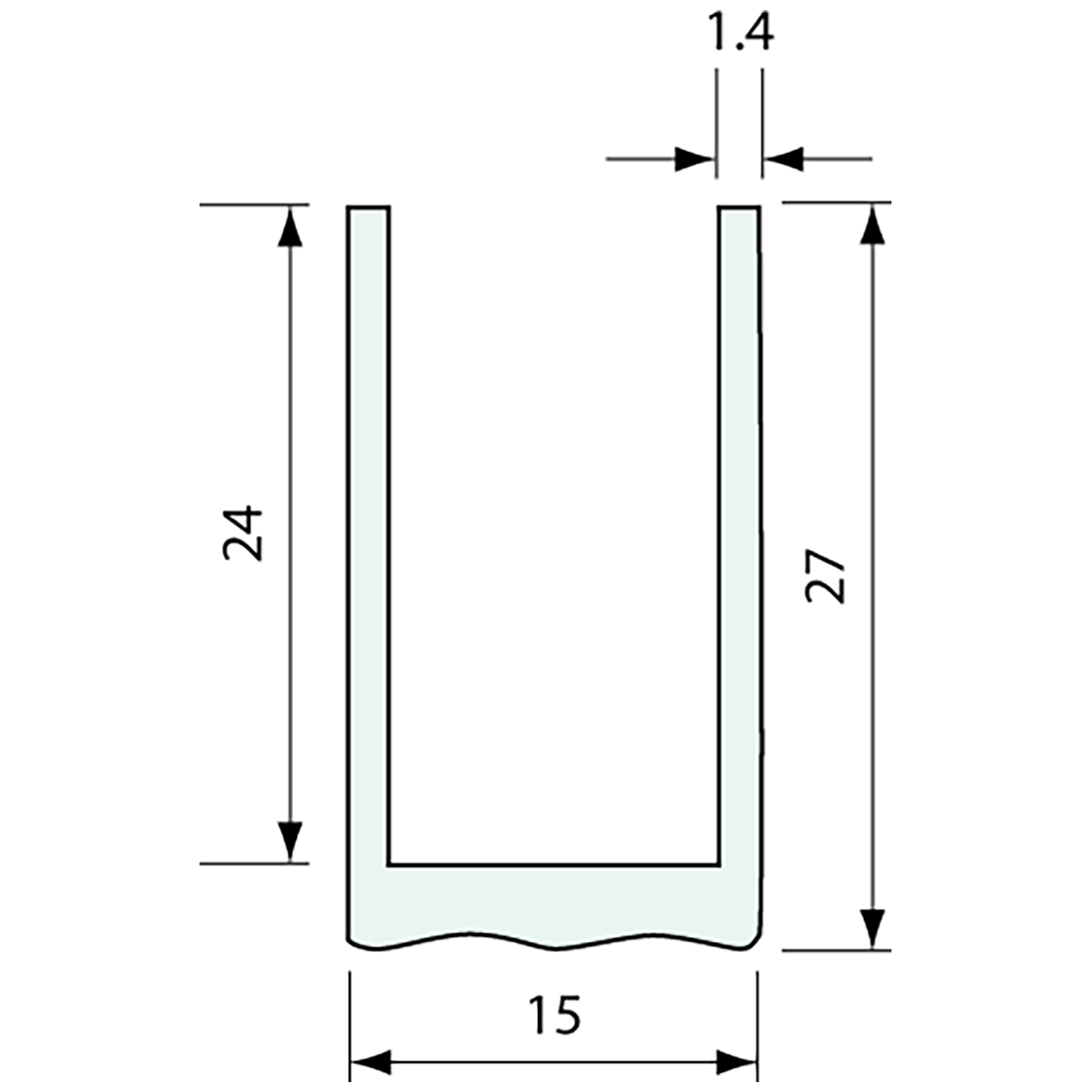 U Seal Silicone Black 15x27mm