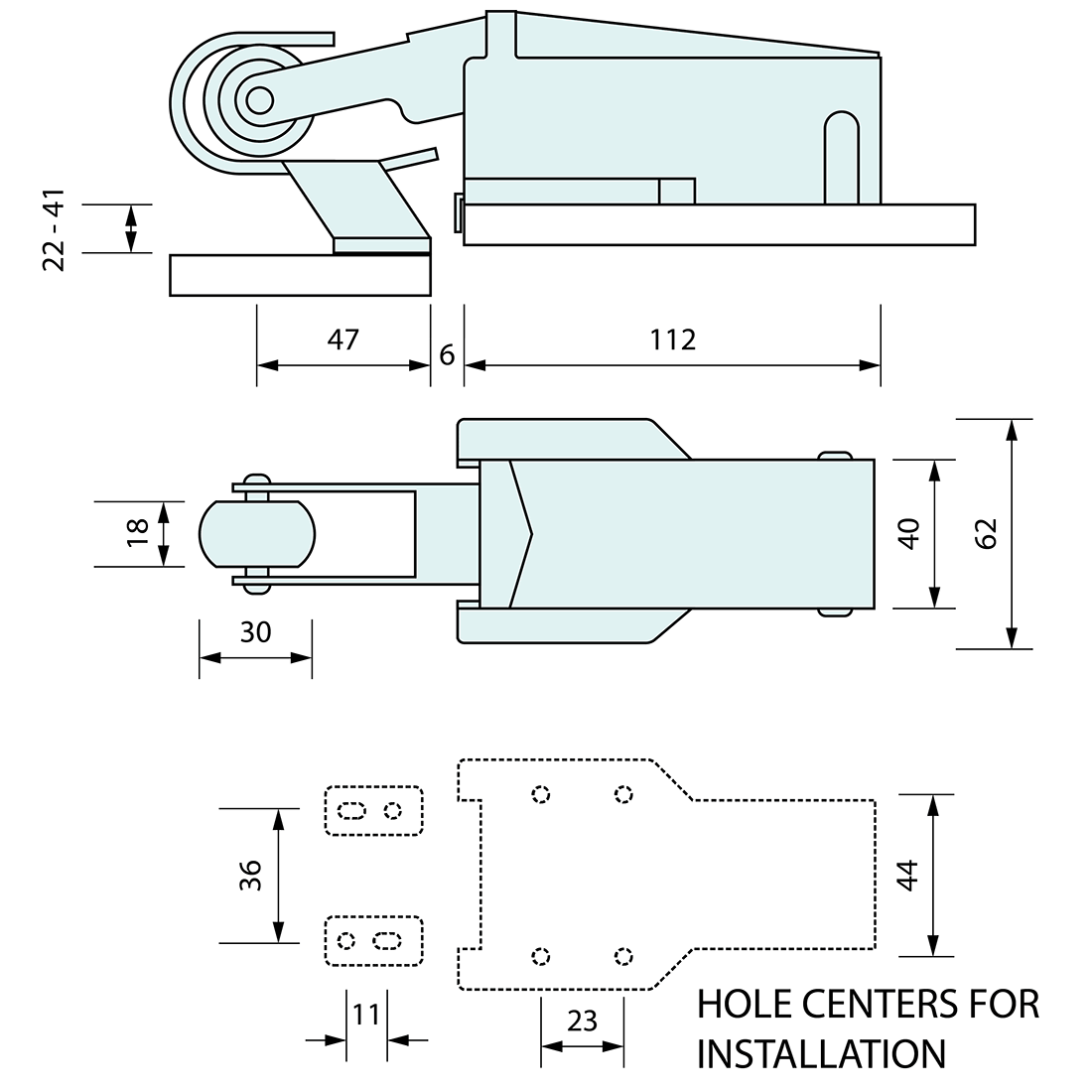 Hydraulic Door Closer for 22-41mm Offset Doors
