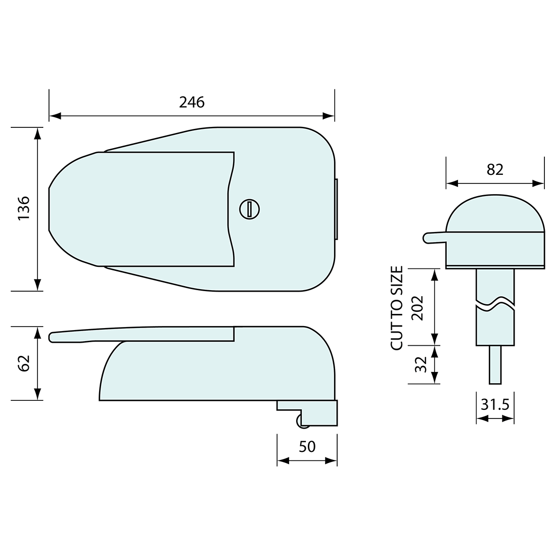 Offset Refrigeration Slam Lock 246mm