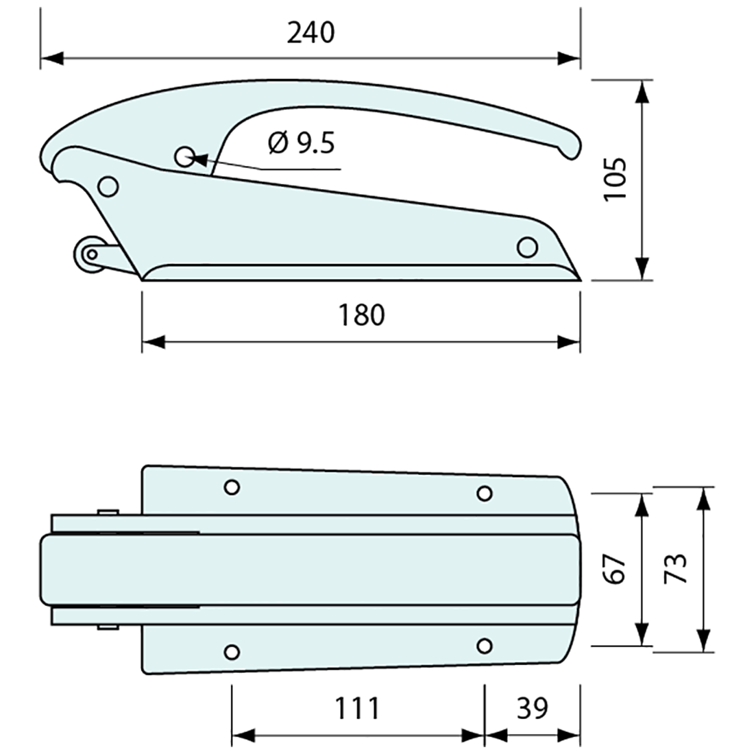 Cooler Latch Heavy Duty Chrome 184mm