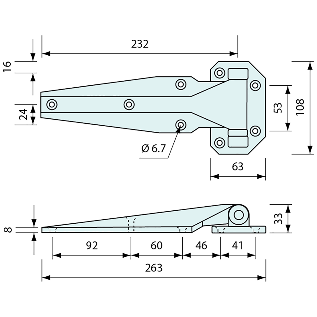 Full Leaf Hinge Heavy Duty Chrome Right Hand