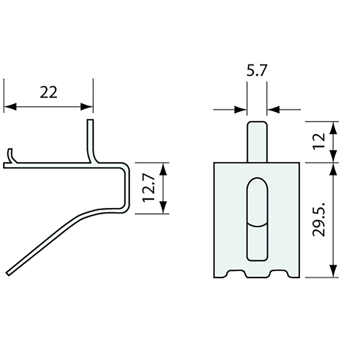 Shelf Clip with Lug for Wire Shelving Stainless Steel