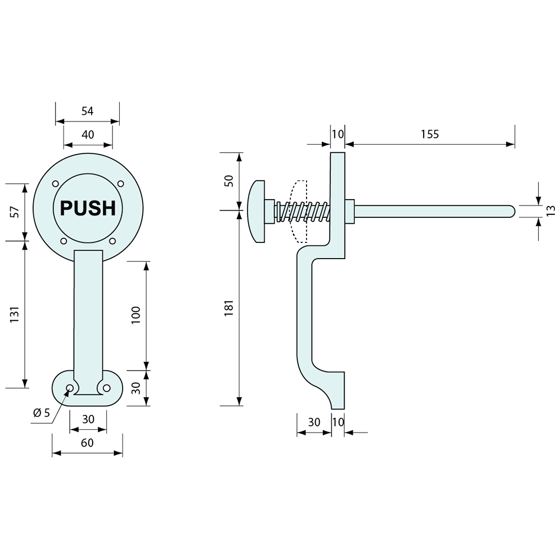 Cooler Latch Inside Release White and Red Knob