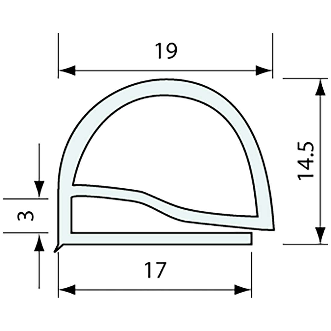Refrigerator Door Gasket Black 4m