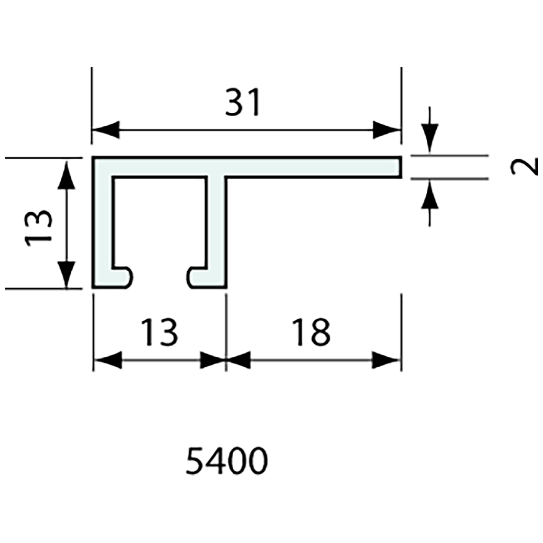 Rubber Scraper F Holder Heavy Duty 1.8m