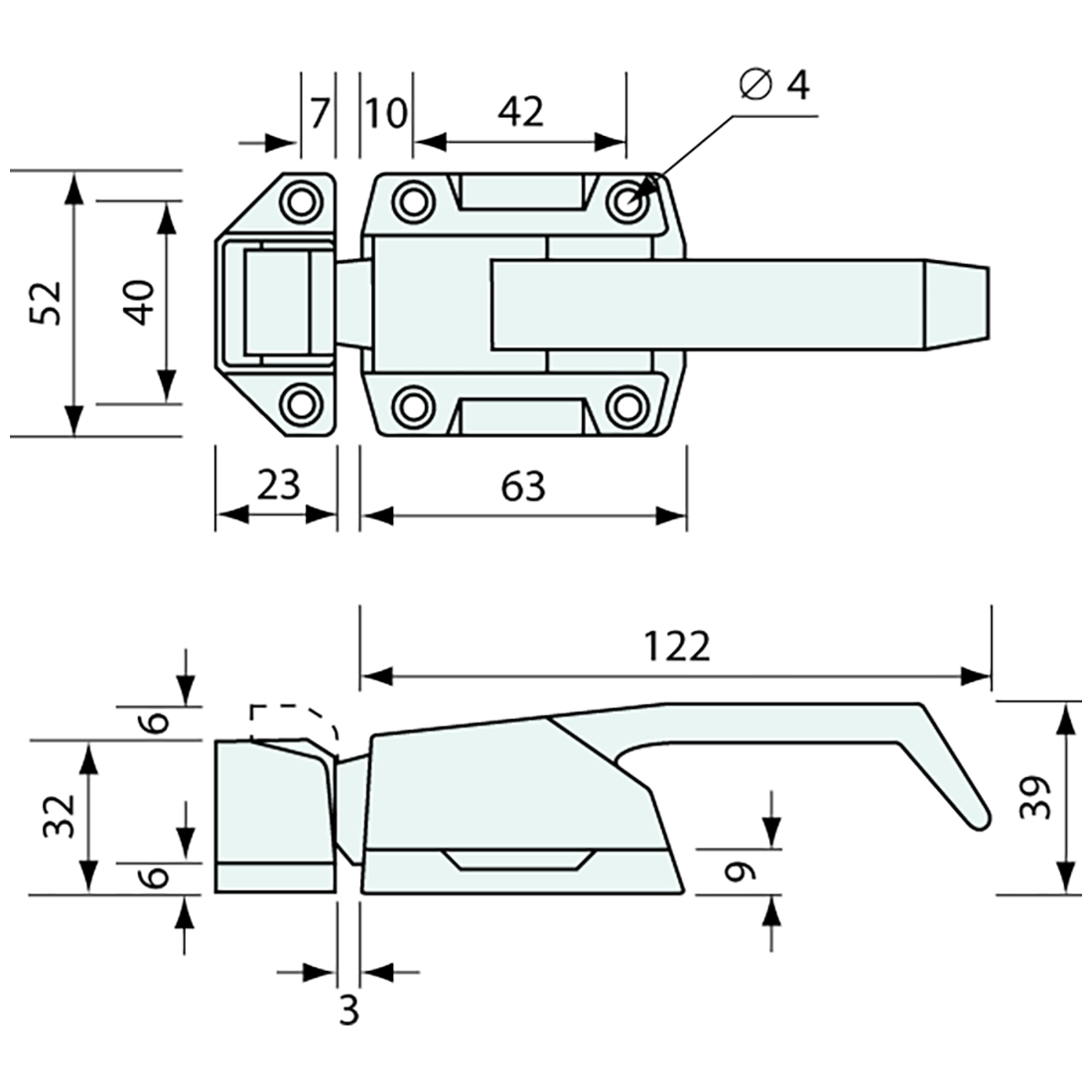 Cooler Latch Chrome 122mm