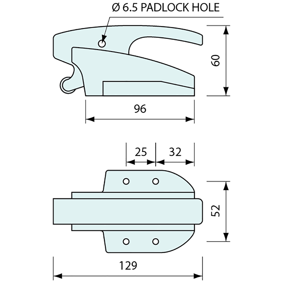 Cooler Latch Emergency Release Chrome 152mm