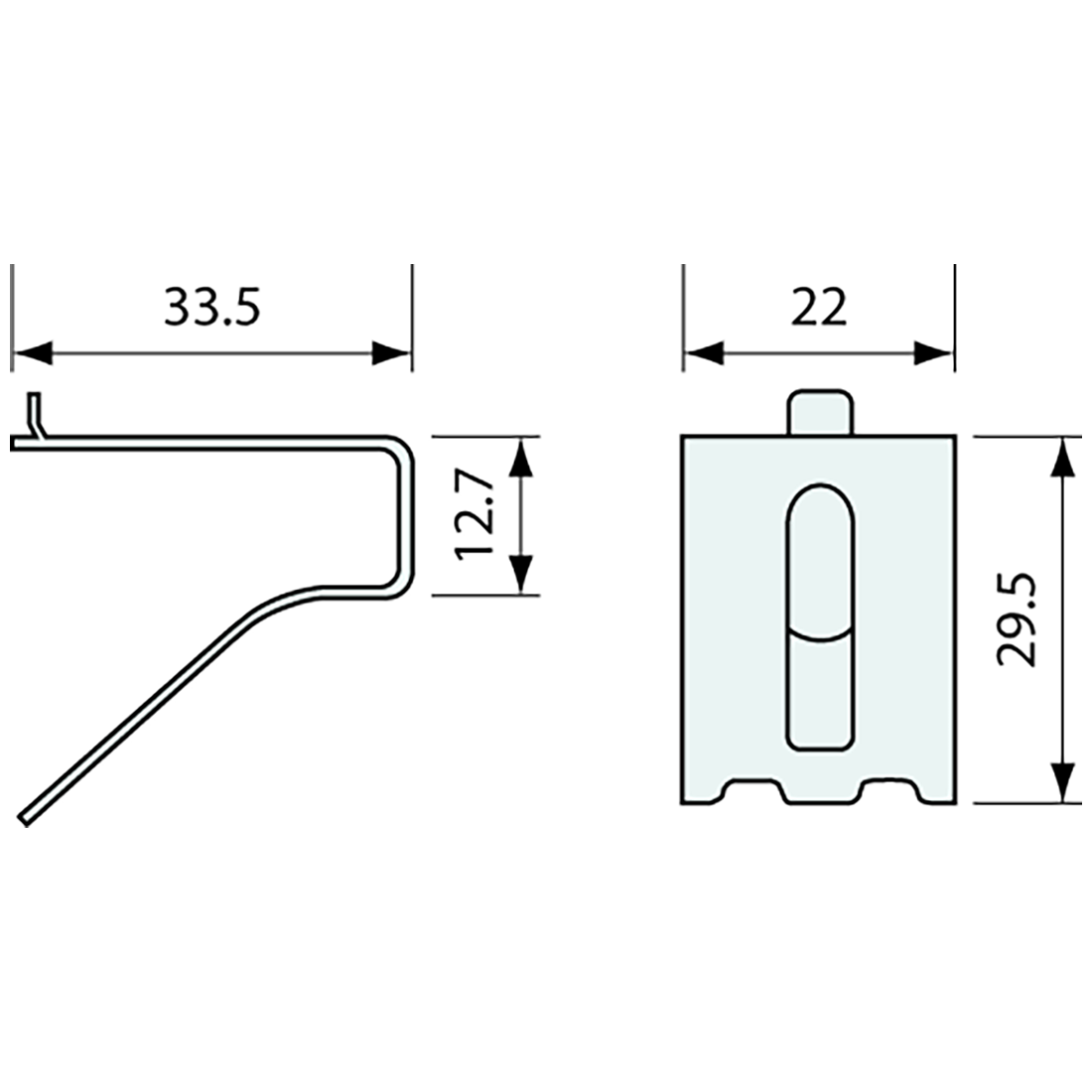 Shelf Plain Clip Stainless Steel