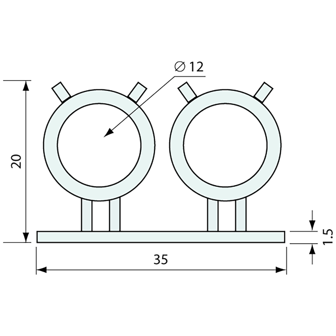 Double Bulb Sealing Gasket 3m