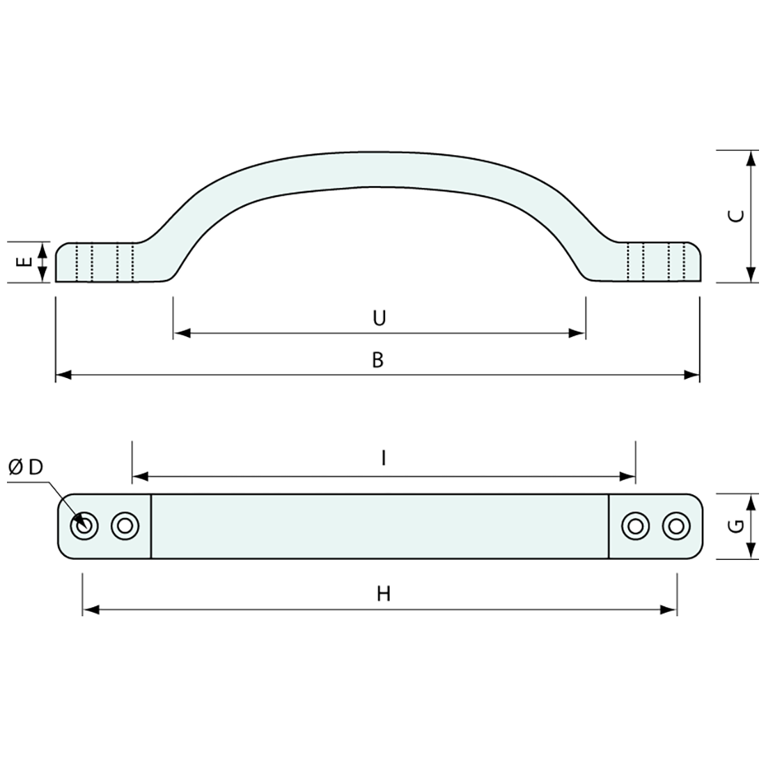 Grab Handle Yellow 142x24mm