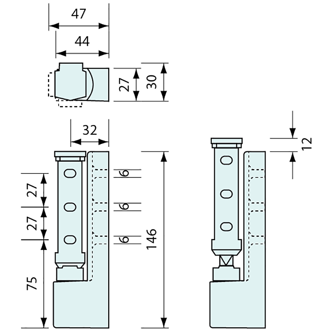 Refrigerator Hinge Chrome 146mm