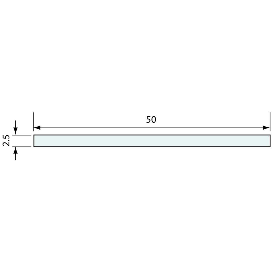 Extruded Strip Rubber Black 50x2.5mm - Refridge
