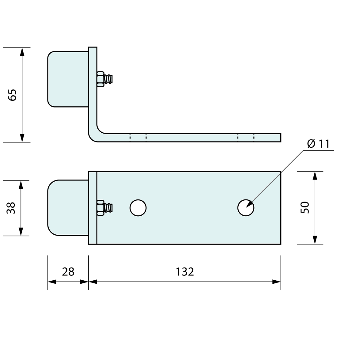 Floor Doorstop 158mm x 50mm x 68mm 304 SS - Refridge