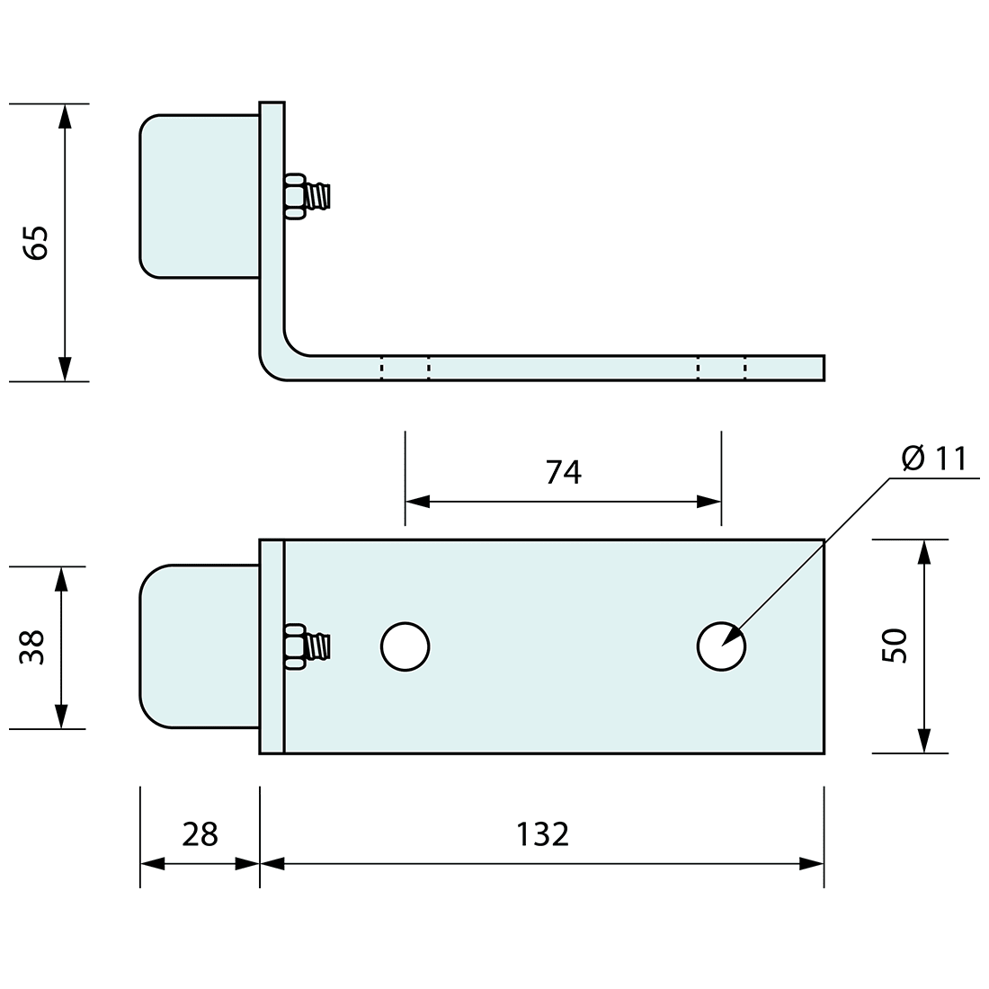 Floor Doorstop 158mm x 50mm x 68mm 304 SS - Refridge
