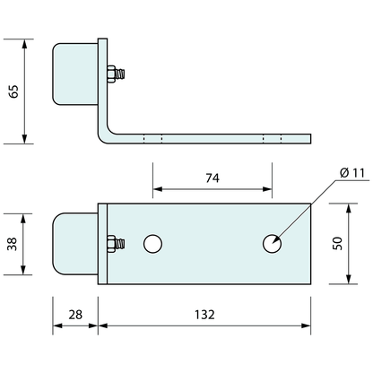 Floor Doorstop 158mm x 50mm x 68mm 304 SS - Refridge