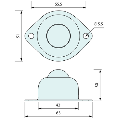 Ball Transfer Castor Zinc Plated 25mm 50kg Load