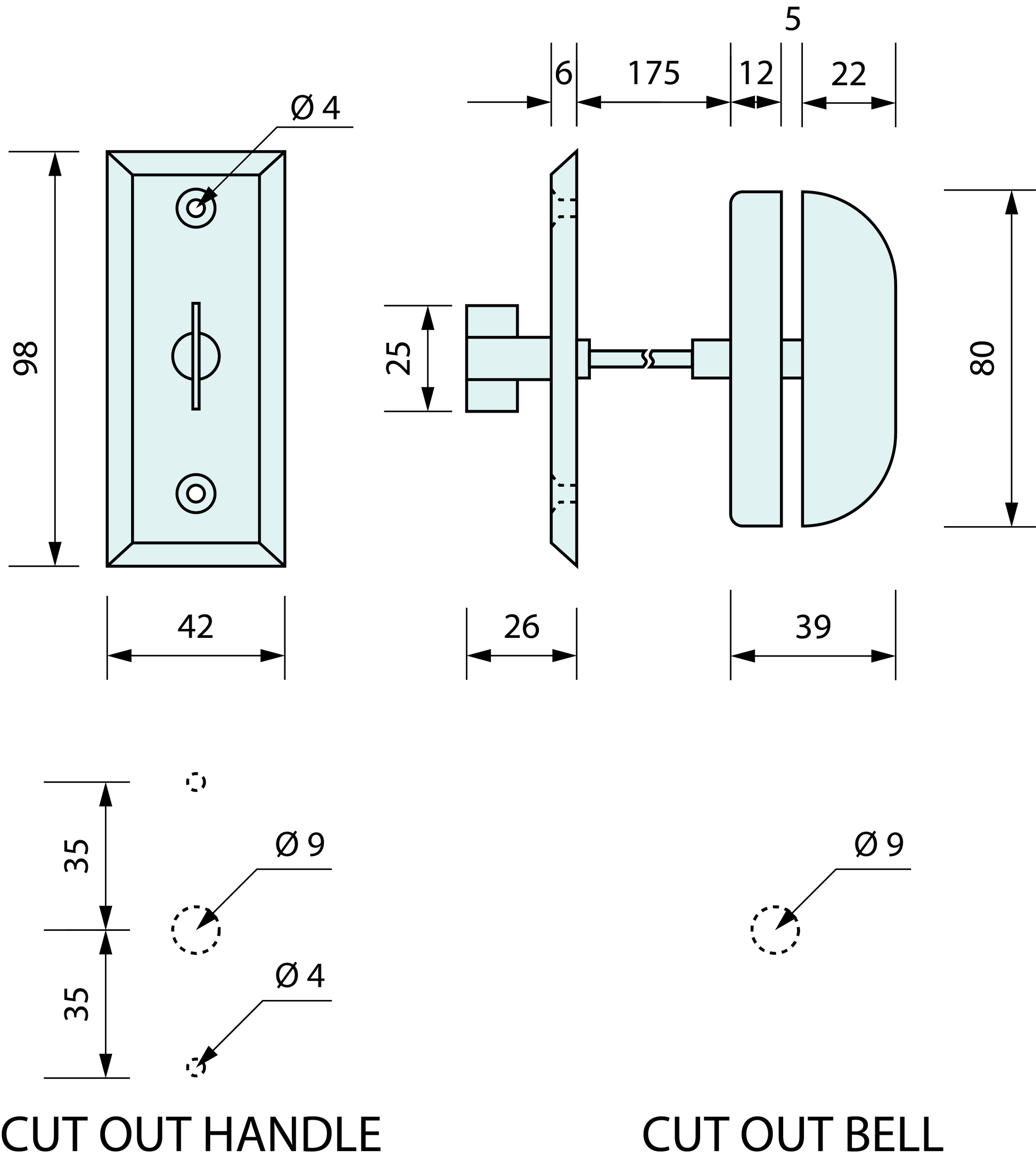 Warning Bell Brass Plated 175mm - Refridge