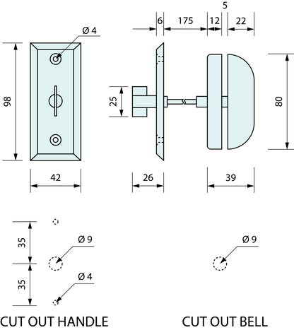 Warning Bell Brass Plated 175mm - Refridge