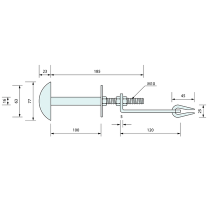 Insulation Panel Roof Suspension Assembly 100mm M10 X 200mm - Refridge