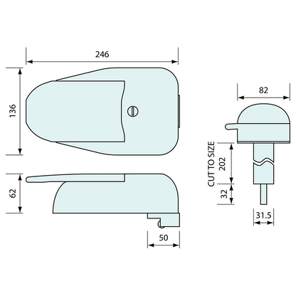 Offset Refrigeration Slam Lock 246mm