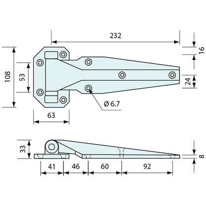 Full Leaf Hinge Heavy Duty Chrome Left Hand - Refridge
