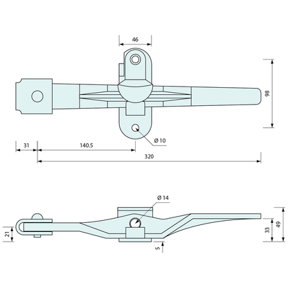 Padlockable Container Door Latch Handle Assembly Zinc