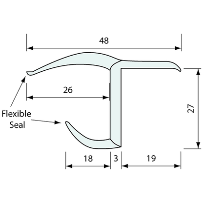 Container Door J Seal 27x19mm 2.5m