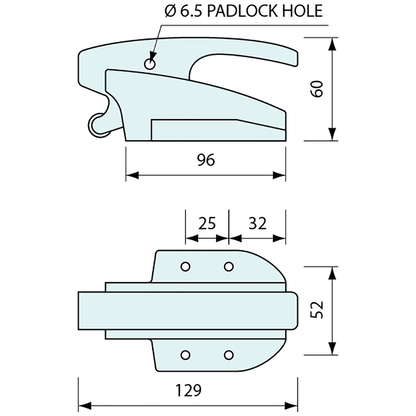 Cooler Latch Emergency Release Chrome 152mm