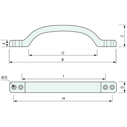 Grab Handle Yellow 142x24mm - Refridge