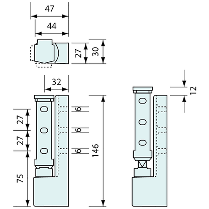 Refrigerator Hinge Chrome 146mm
